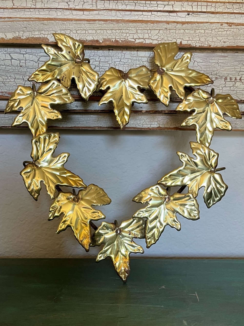 Vintage Gold Leaf Heart Shaped Decor